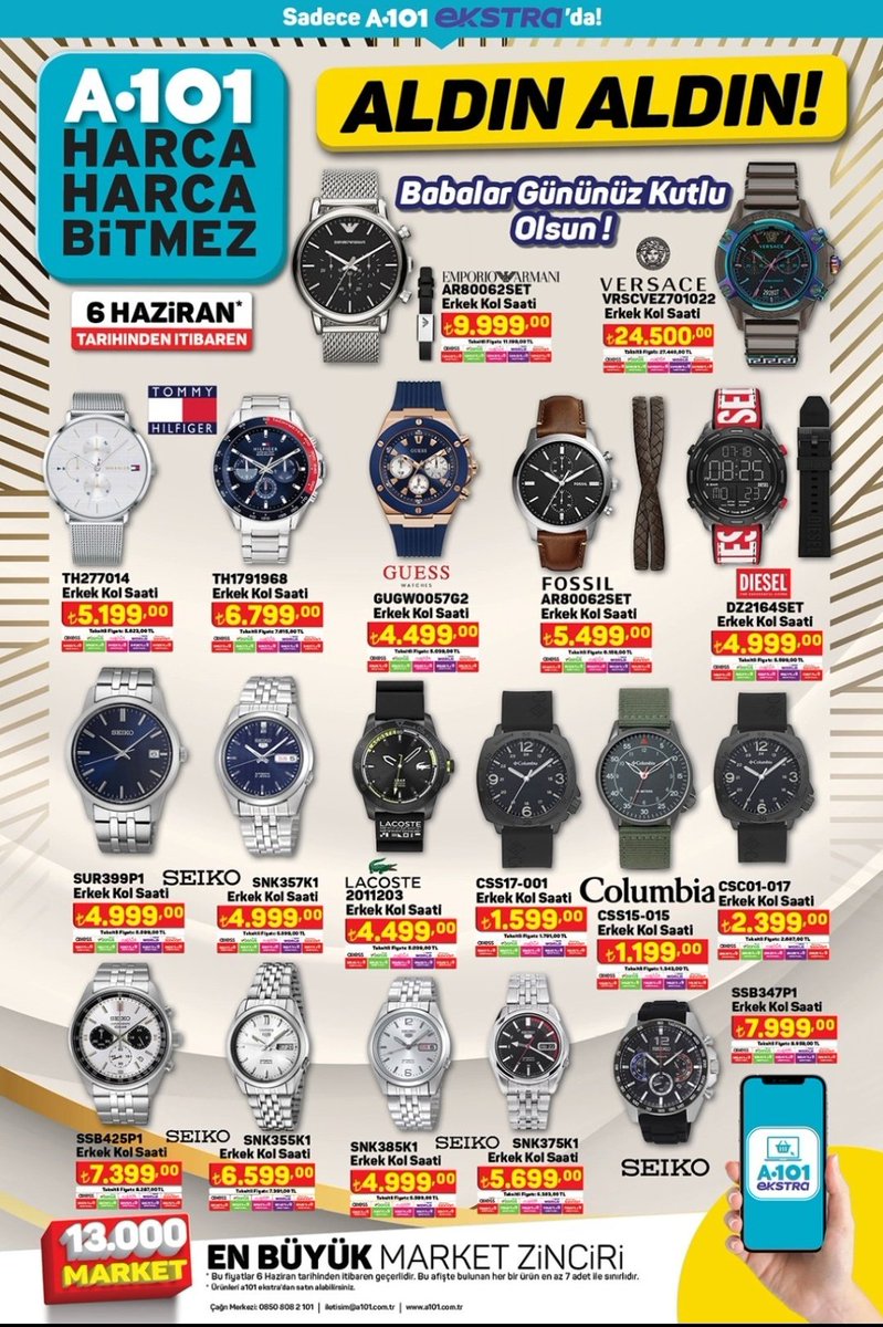 Yener_Coskun's tweet photo. Türkiye gerçekten ilginç bir ülke. İndirimli ürün satan bir markette Armani ve Versace gibi saat markalarının satılabilmesini düşünmek tüketim toplumunun bilim kurgusu herhalde. Aldın aldın... https://t.co/MCcdFZEk9K