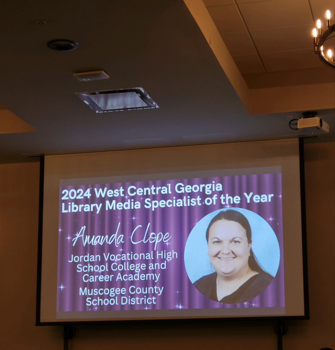 Amanda_Haley91's tweet photo. I am truly honored to have been recognized as the West Central Georgia Library Media Specialist of the Year at the Georgia Library Media Association’s Summer Institute! @glma https://t.co/vLXmrDOFt1