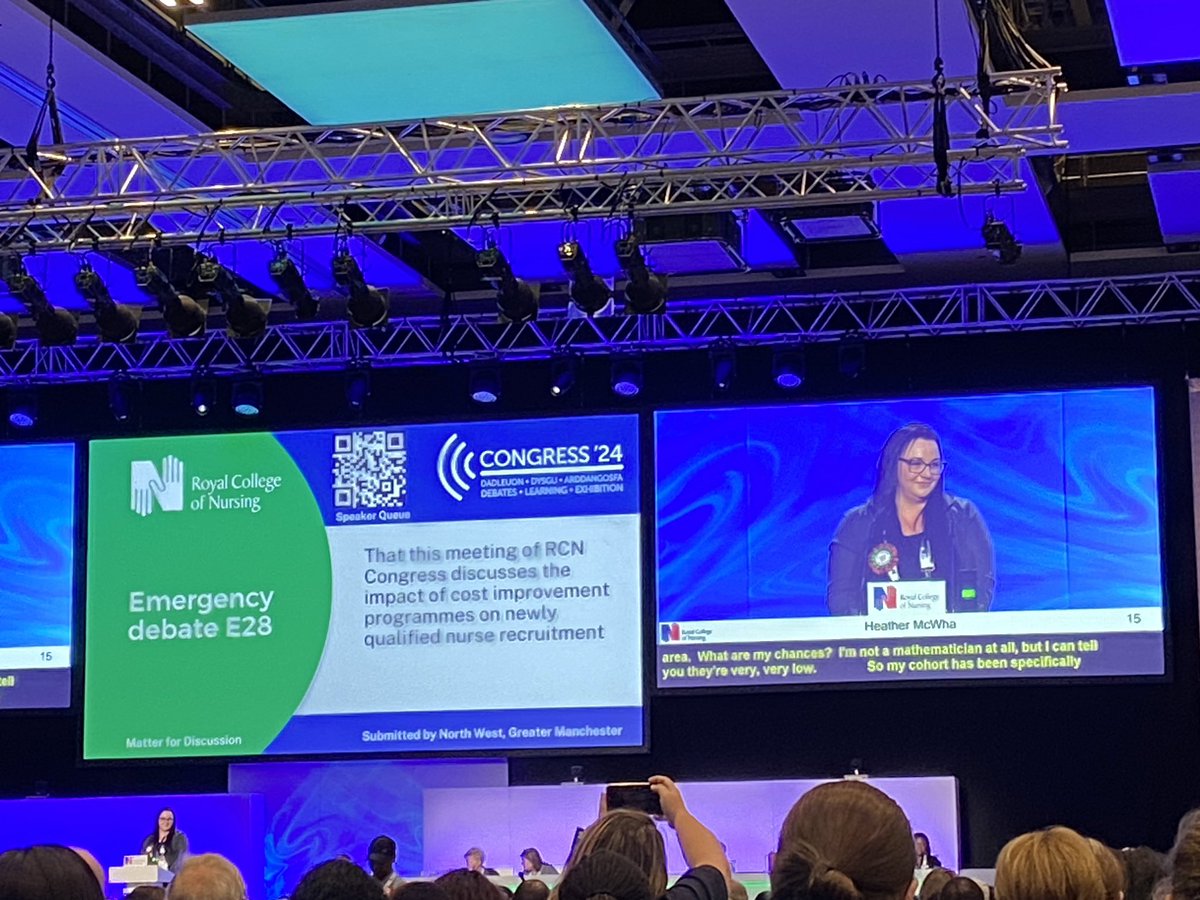 So sad to hear the job hunting story from Heather - no job for her when she qualifies as a registered nurse in England in 8 weeks time #rcn24. All band 5 vacancies wanting prerequisite of 6-12 months experience. NQNs need jobs to be created - they are the future! @CNOEngland