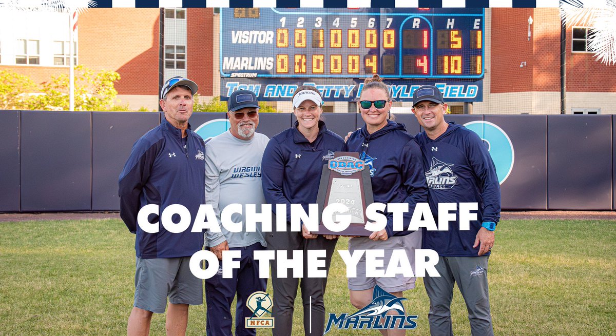 marlinsathletic's tweet photo. Virginia Wesleyan Softball Coaches Earned the 2024 Region VI ATEC/NFCA Division III Coaching Staff of the Year! The VWU Softball Team Reached the NCAA World Series for the fourth time in the last seven years! 

#MarlinNation // #CoachingStaffoftheYear // #NFCA https://t.co/RQ7ASxNJWl