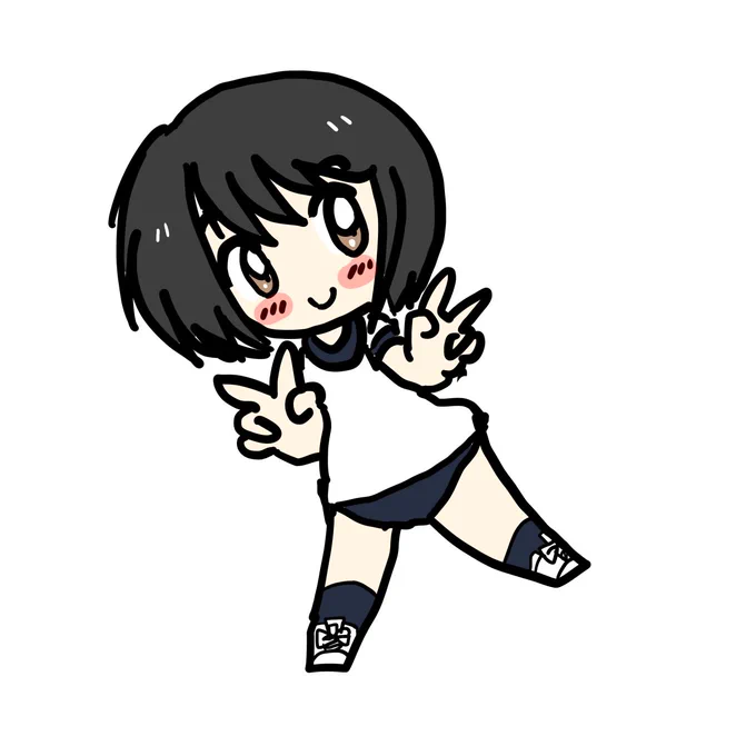 #女の子のピースを見せ合うタグ元気二倍! 