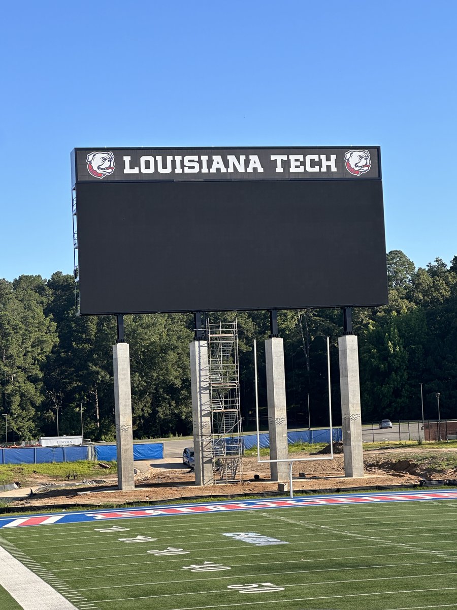 Lousiana Tech Championship Resources (@latechchampres) on Twitter photo Construction Update! The new video board is almost ready for football season. Thank you to our loyal donors for helping make this happen and giving our students, athletes, coaches, and fans a great game day experience! #BuildTheLegacy Construction Update! The new video board is almost ready for football season. Thank you to our loyal donors for helping make this happen and giving our students, athletes, coaches, and fans a great game day experience! #BuildTheLegacy