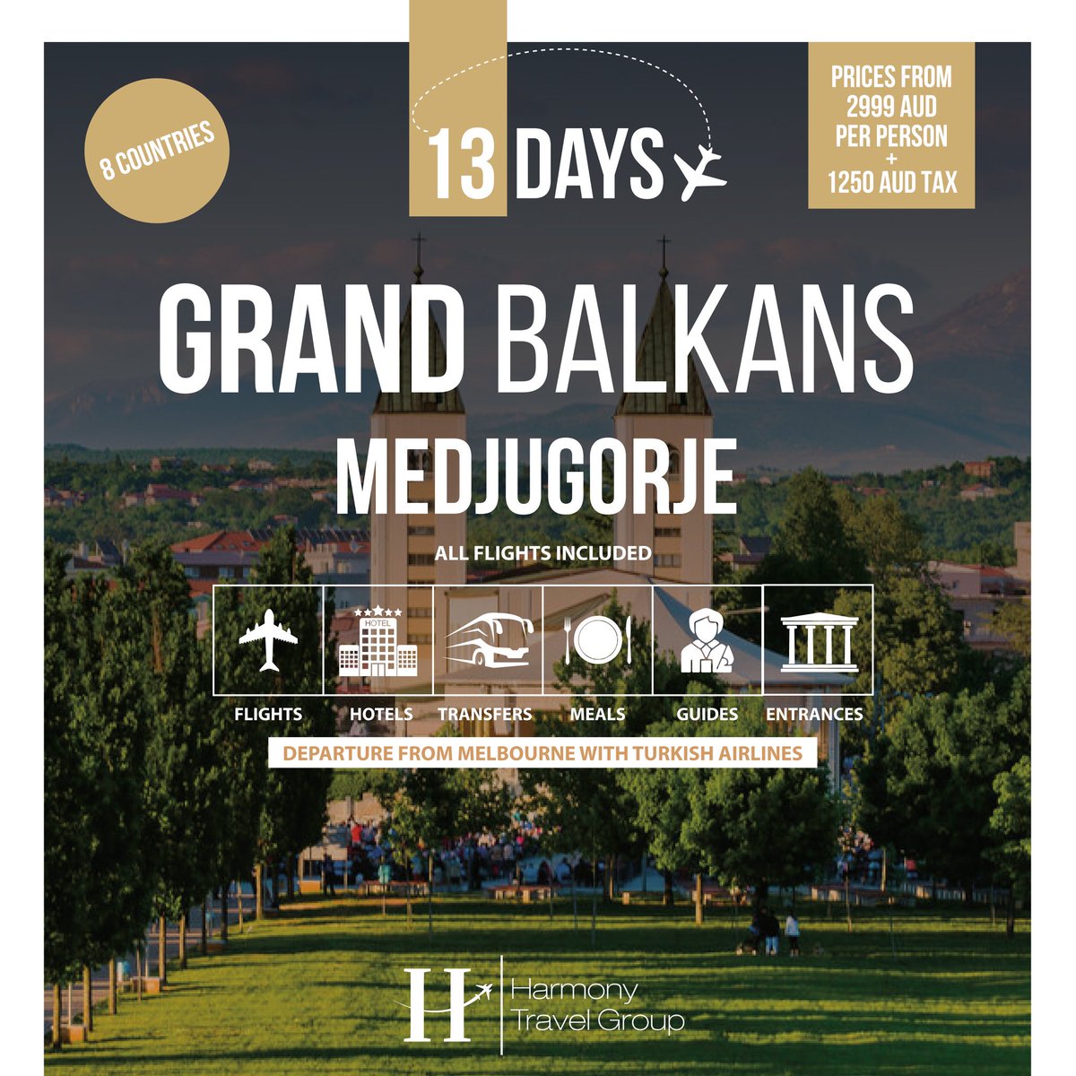 We are in the mystical atmosphere of Medjugorje on an unforgettable Balkan tour with Harmony Travel Group. We have spiritual experiences and witness peaceful moments in this sacred place. We feed our soul with the mesmerizing beauties of Medjugorje. 🏛️✈️

#BalkanTour #Medjugorje