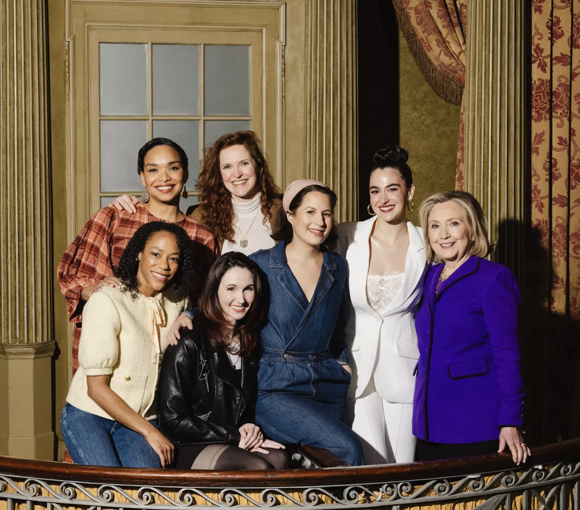 HillaryClinton's tweet photo. The original cast recording of @suffsmusical is out today. 

Now, you can experience the music of this triumphant, joyful show from your speakers at home. 

Signed, a proud co-producer. 💜 https://t.co/a5SukEDRh6

Photo: Lanna Apisukh, The New York Times https://t.co/h1WUzGbjd0