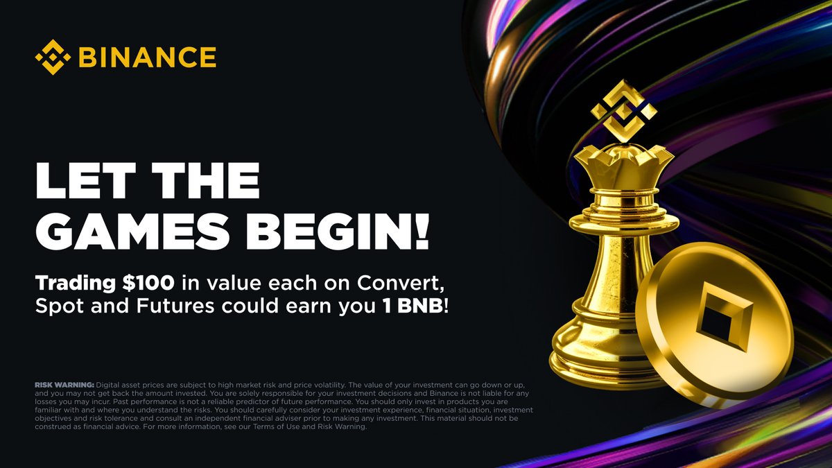 Have you joined #BinanceWorldChampionship for a chance to win 1 $BNB in  token voucher? Simply trade at least 100 $USDT on Convert, Spot, and  Futures to start. Explore here ➡️ https://t.co/k9Y1JFr5F4