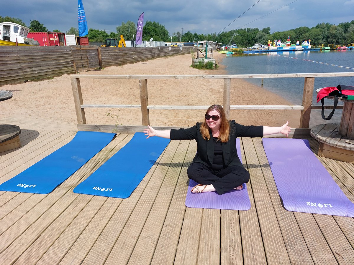 DeafinitelyW's tweet photo. Guess where we have been today? 📷 We spent this morning at Spring Lakes testing the spot for some refreshing outdoor yoga ready for 23rd June! :-) #SpringLakes #OutdoorYoga #deafinitelywomen https://t.co/5oKD6QsTjl