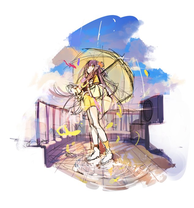 「standing umbrella」 illustration images(Latest)