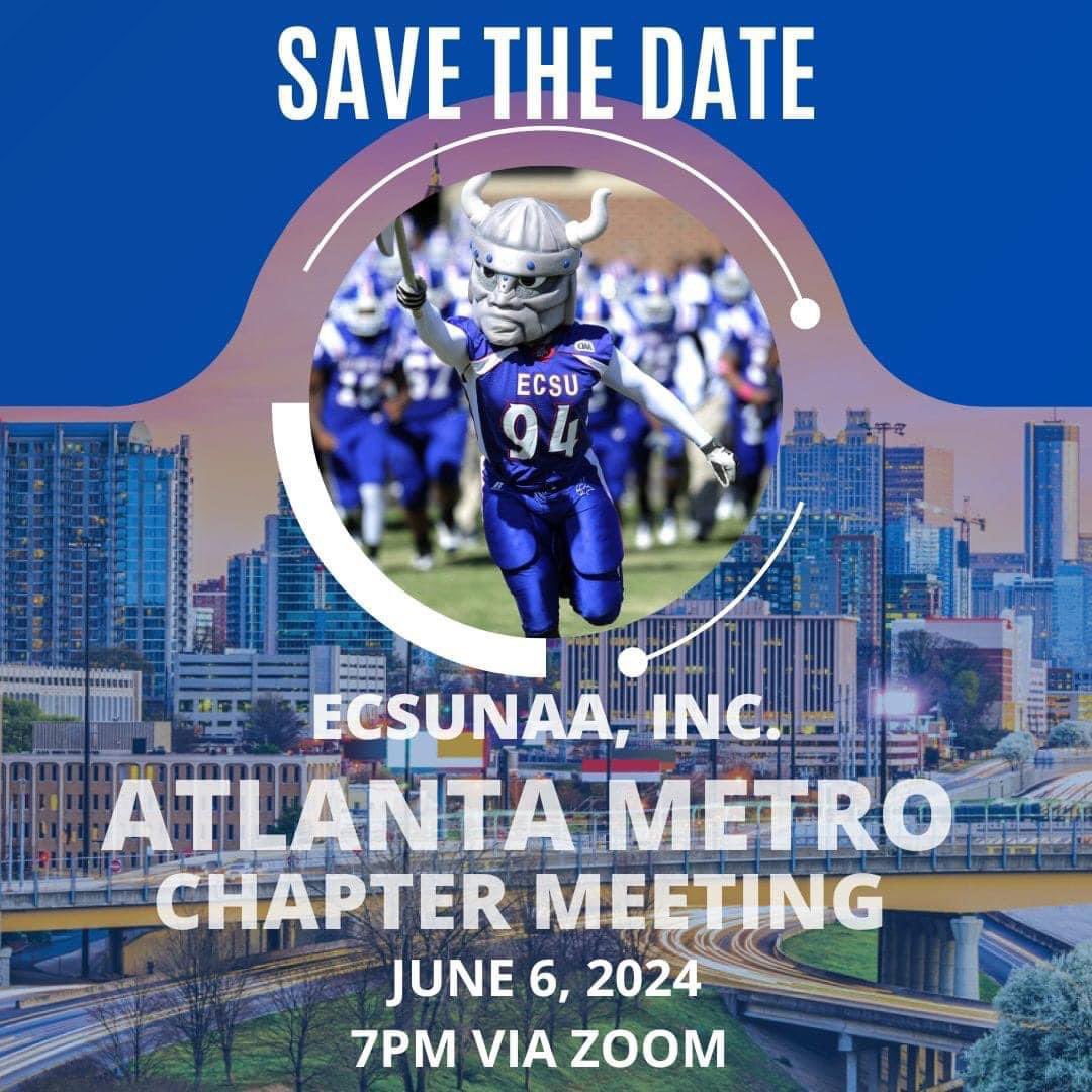 ecsuatlmetro's tweet photo. Join us TONIGHT (Thursday, June 6th) at 7pm via Zoom for our general meeting. Check your emails for the link. This meeting is to discuss the Vivian S. Perrimon Scholarship and if we should convert it to an endowment fund.

 Viking Pride! 💙🤍
Atlanta Metro Alumni Chapter (AMAC) https://t.co/FaBiYI0Gj7