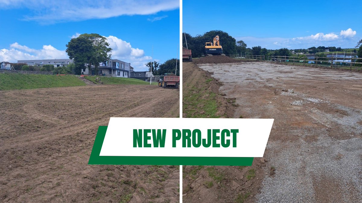 PST_Sport's tweet photo. Another new school pitch project kicking-off this week as works commence on the construction of a 70 x 30m artificial grass pitch at @SeamountKinvara in Co. Galway. Topsoil being stripped today for what promises to be a game-changing addition to the school's sports facilities. https://t.co/86PWlgf0wE