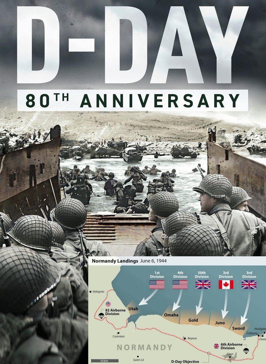 𝐃-𝐃𝐚𝐲 ..80 years ago Brave young Men stormed the Beaches of Normandy to Free the World from Tyranny.
Though the Fight is Never over..

“Freedom is never more than one generation away  from extinction. We didn't pass it to our children in the bloodstream.  It must be fought