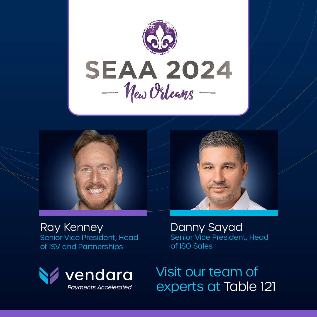 VendaraPayments's tweet photo. New Orleans is known as the "Big Easy"! At SEAA see how BIG changes in our merchant processing portal make payments EASIER than ever. Stop by Table 121 to learn more! https://t.co/rlbywaLxR2