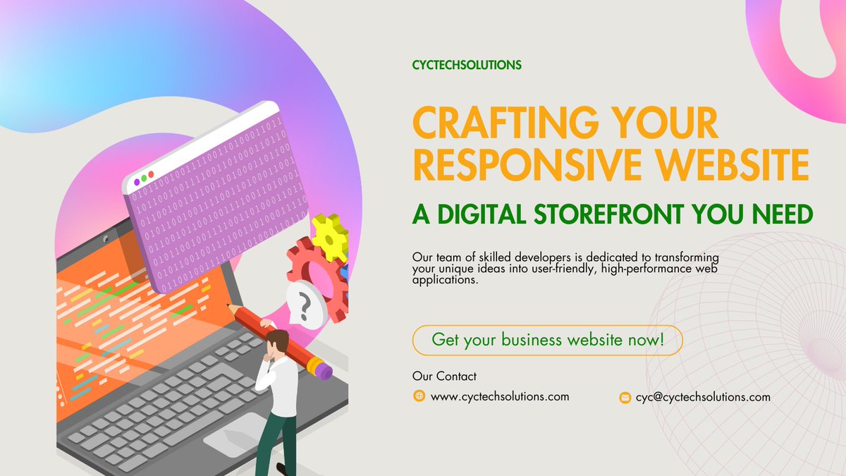 cyctechservices's tweet image. Looking for top-notch web development services?

We&apos;re here to bring your digital vision to life! From sleek websites to powerful web applications, our expert team has you covered. 

Let&apos;s build something amazing together! 🚀 

#cyctechsolution #WebDevelopment #WebDesign #Tech