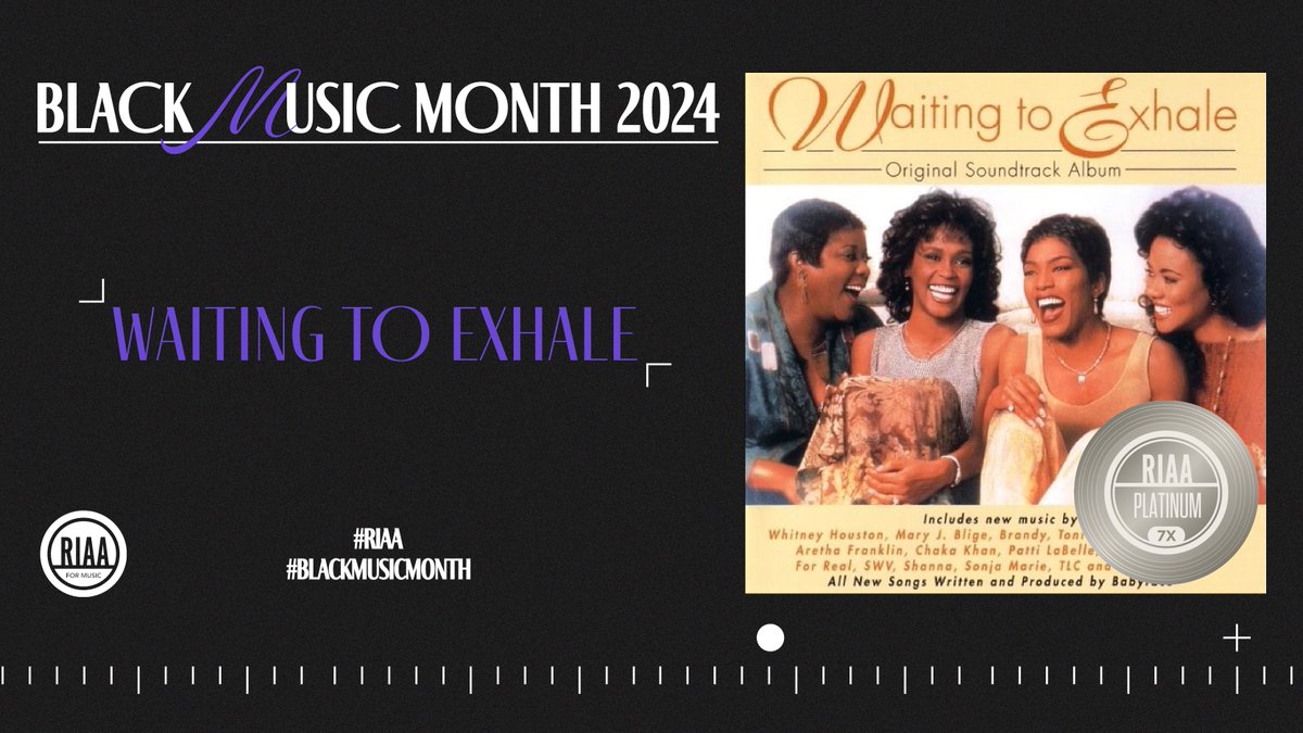 In 1995, amazing talents @maryjblige, @4everBrandy, Whitney Houston and more came together to build a now 7x Platinum 💿 soundtrack for #WaitingToExhale 🫁. #BlackMusicMonth