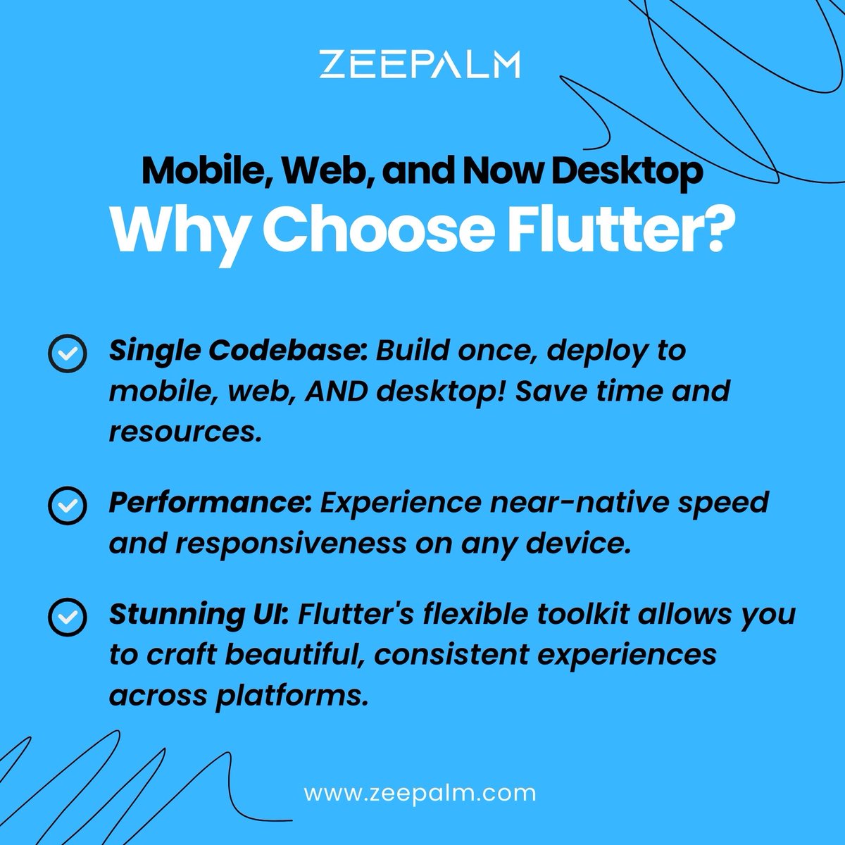 zeepalmofficial's tweet image. Unlock the power of Flutter for desktop development and reach even wider audiences! Swipe to learn why Flutter makes building desktop apps easier than ever before. #Flutter #desktopdevelopment #appdevelopment #crossplatform