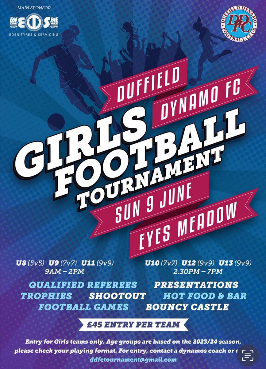 edentyres's tweet photo. Our first event of the season is coming up quick ⚽💨
 
We can’t wait to see everyone at @DDFCunder18s’ football tournament this weekend. Whether you’re playing or supporting, why not come down and see if you beat our speed record ⚽🏃‍♂

#grassrootsfootball #summerevent https://t.co/GyyhS03aW9