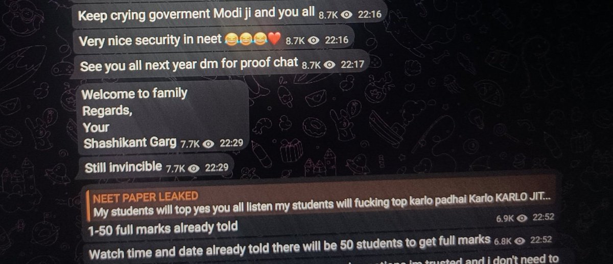 Out of 67 who got AIR 1, 50 students are from "NEET PAPER LEAK" telegram channel. They got ques on 4 May.

Means out of 67, only 10-15 are genuine toppers😳

If you want his telegram link, then follow my handle &amp; comment below

#NEET_परीक्षा_परिणाम #Neet_paper_रद्द_करो #NEETfraud