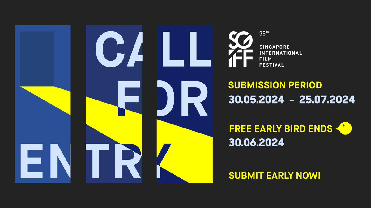 We're back! The 35th edition of SGIFF kicks off with our annual Call For Entry for Asian and Southeast Asian feature and short films—now open until 25 July 2024. Submit early by 30 June to enjoy free early bird submission! 

Visit sgiff.com/call-for-entry
