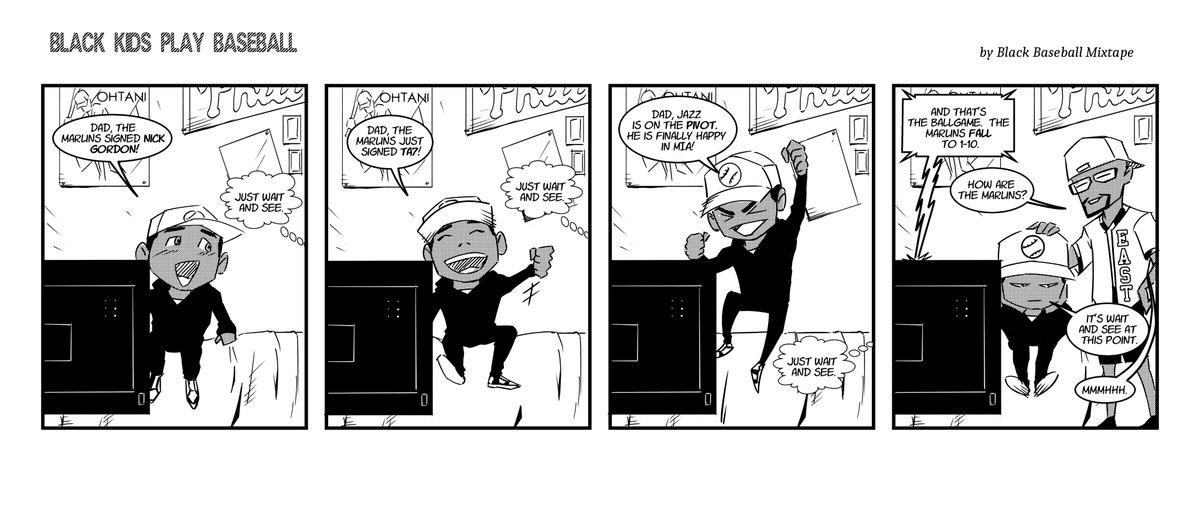 BBallMixtape's tweet photo. INTRODUCING: “Black Kids Play Baseball” - a comic strip from @BBallMixtape Follow the world of 7-year-old baseball enthusiasts Lil CC and his Dad Big Cheats as they navigate the world of baseball and life. Join us on this amazing adventure and leave your comments below! https://t.co/DFKbOSZClQ