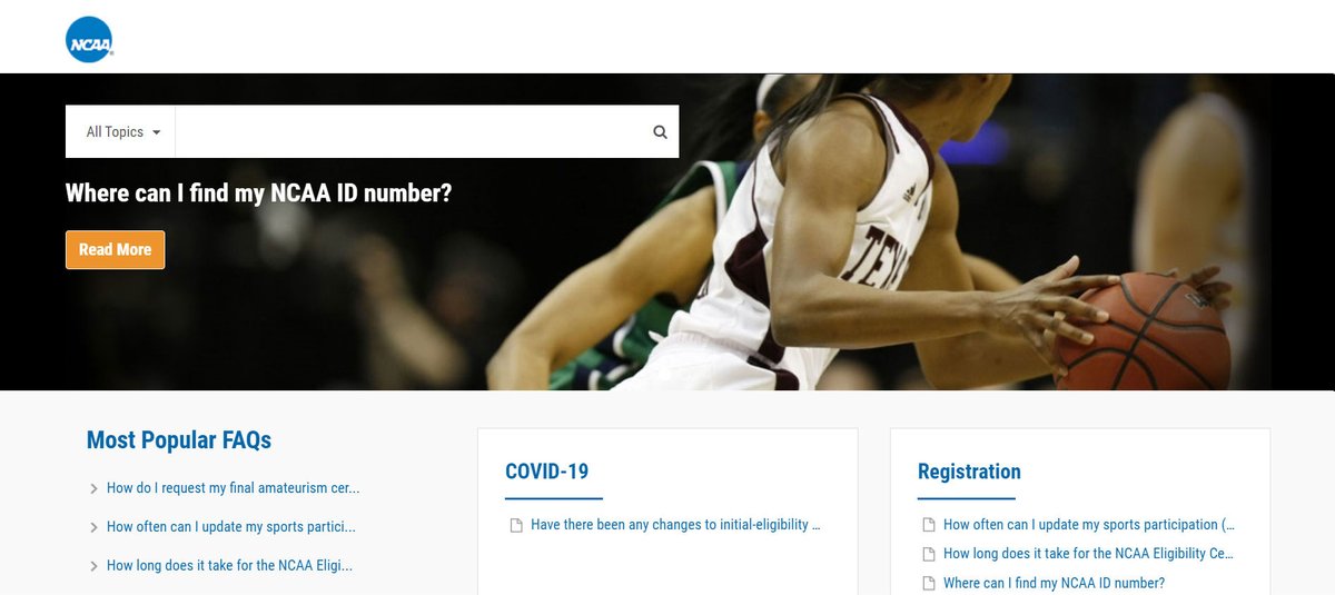 Have questions about your eligibility or the <a href="/ncaaec/">NCAA Eligibility Center</a> certification process? Visit our FAQ page for answers.

🔗 on.ncaa.com/StudentFAQ