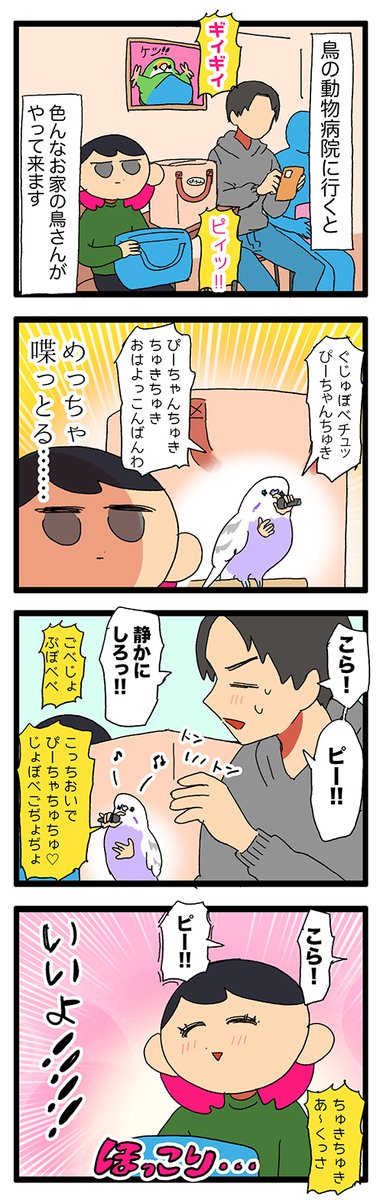 鳥専門病院の待合室でよく見かける光景……🫶✨

1142 #えるポピの絵日記かくところ 