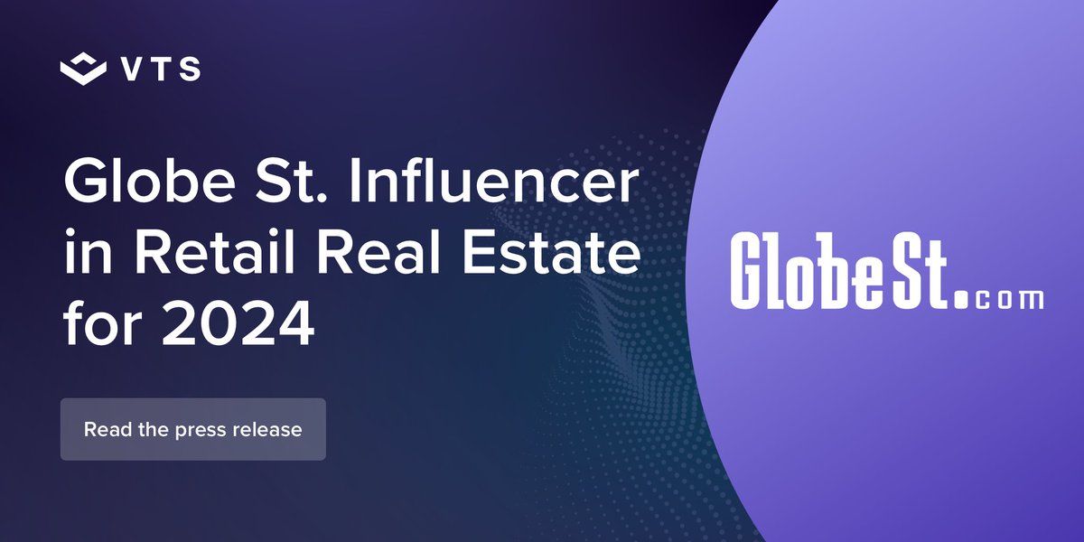 We're excited to share that VTS has been recognized as a Globe St. Influencer in Retail Real Estate for 2024. With VTS Retail Solutions, landlords gain access to a comprehensive portfolio view, real-time tenant insights, automated leasing workflows, intelligence on growth