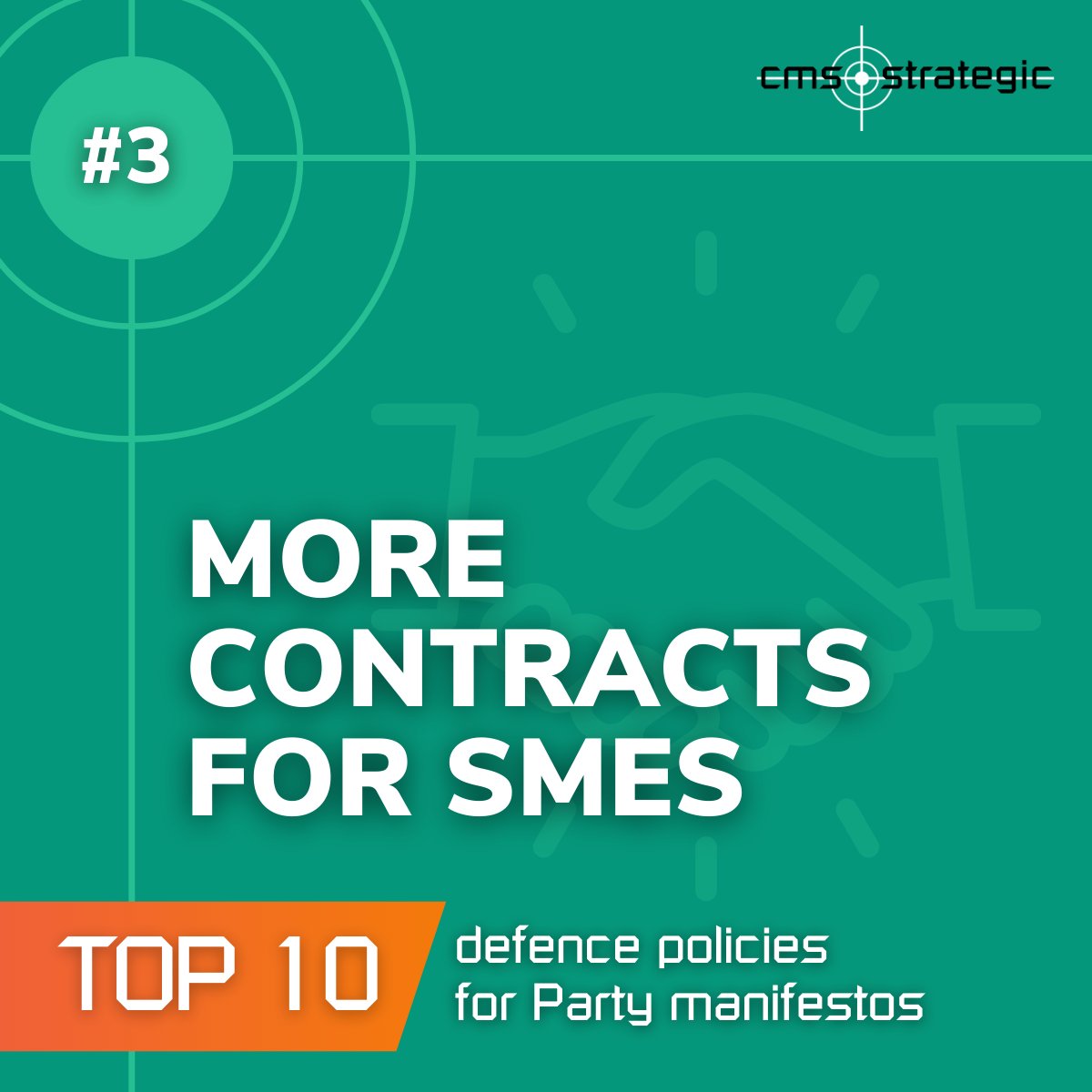 CMSstrategic's tweet photo. We would like both @Conservatives and @UKLabour to commit to upholding the target of spending 25% of #MOD procurement expenditure with #SMEs and to present a clear strategy to achieve it. 

Details and full list ➡️ https://t.co/xxNL8b4HRY 

#Top10forDefence https://t.co/NoxduA1IOm
