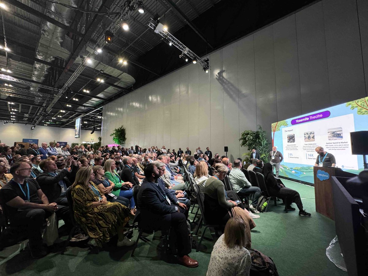 CopadoSolutions's tweet image. 🔥 The buzz is real at Salesforce World Tour London! Our session with JLR is packed and the energy is off the charts. JLR’s John Frisby and Sachin Sonkar break down how they achieved 16x faster Salesforce releases with Copado.
 
#SalesforceWT #CopadoLive #DevOpsRevolution