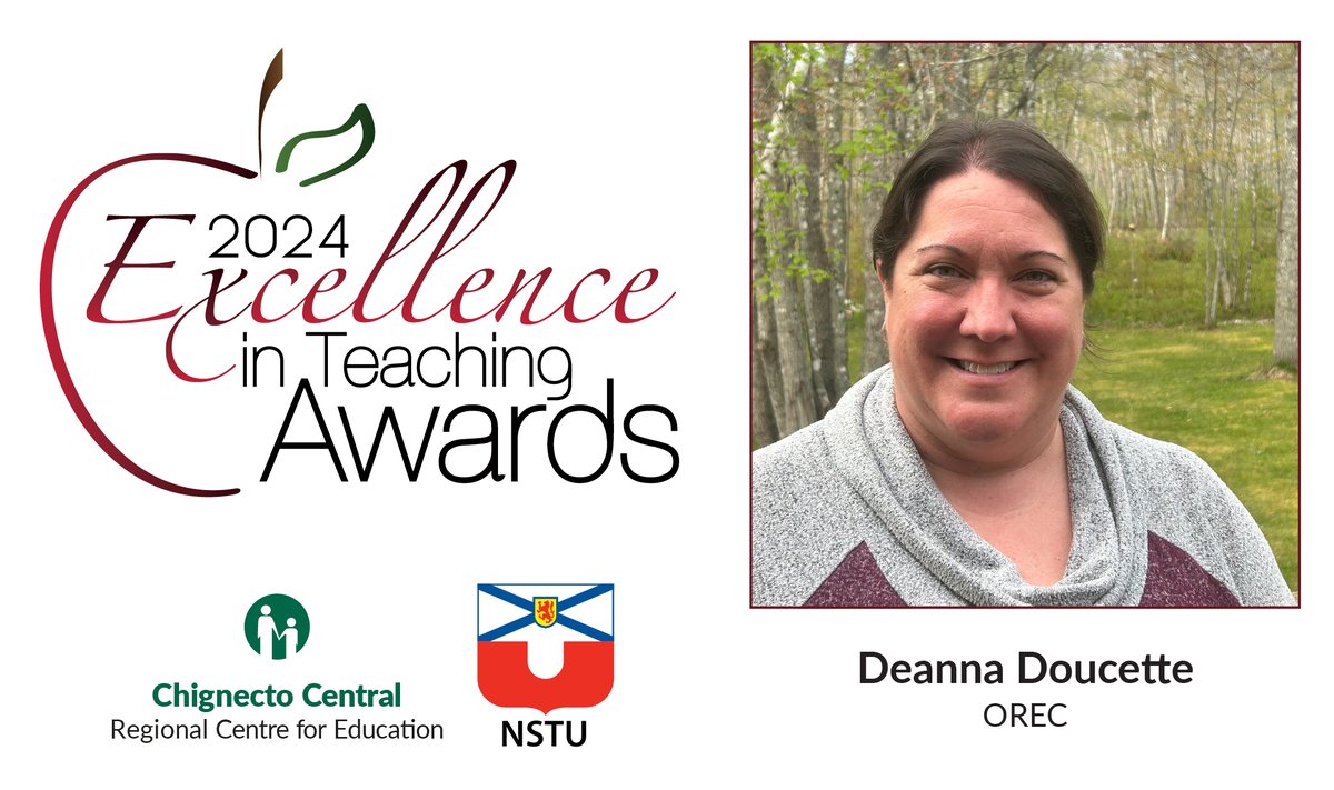 Congratulations Deanna Doucette of Oxford Regional Education Centre!

Deanna is described as having a profound impact on the lives of her students. She has created a classroom where every student feels accepted, safe and valued.