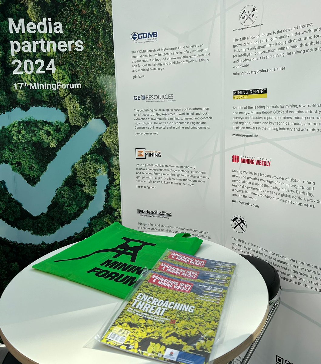 MiningWeeklyCA's tweet image. . @MiningWeekly is proud to be a media partner for the 2024 #MiningForum. 

Join us on June 6 &amp;amp; 7 in Berlin to explore the latest industry insights and innovations. Come visit! 

#MiningForum2024 #MiningWeekly #BerlinEvent