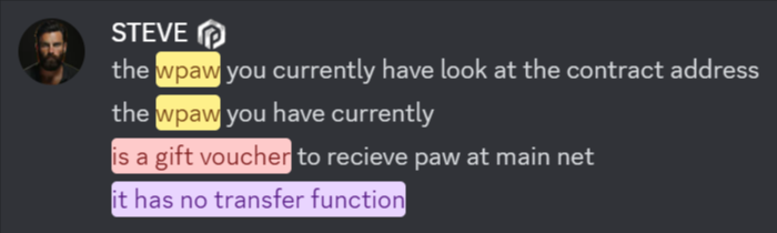 martinDouglas_'s tweet photo. #PAWSWAP
#PAWCHAIN
#STAKING

Holders of #wPAW do you realize $wPAW is a 
"gift voucher"? 
This is per #STEVE the #CMO of #PAWllc

Gift voucher are you kidding me? Where in the whitepaper or whatever did it say "#wPAW" was a "gift voucher" ⁉️

INVESTORS WAKE UP!!!

You have been flimflammed.

Ｄｏｎ＇ｔ 
Ｂｅｌｉｅｖｅ 
ｔｈｅ 
Ｈｙｐｅ

https://t.co/8amGwswlVJ

#PAW $PAW #PAWSWAP #PAWFAMILY
#PAWECOSYSTEM #PAWCHAIN