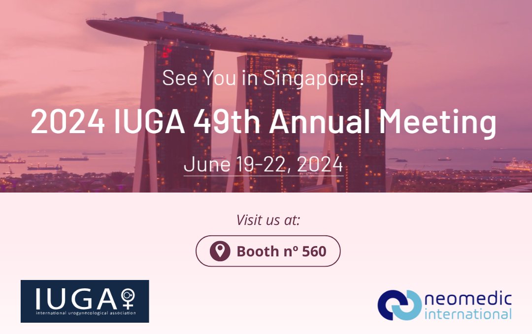 See you in Singapore!🌏

Neomedic International will be present at the 49th Annual IUGA Meeting from June 19-22. Visit us at Booth No. 560 and discover our innovative solutions for SUI and POP! 
💡Don’t miss the opportunity to learn about our latest developments and advancements.