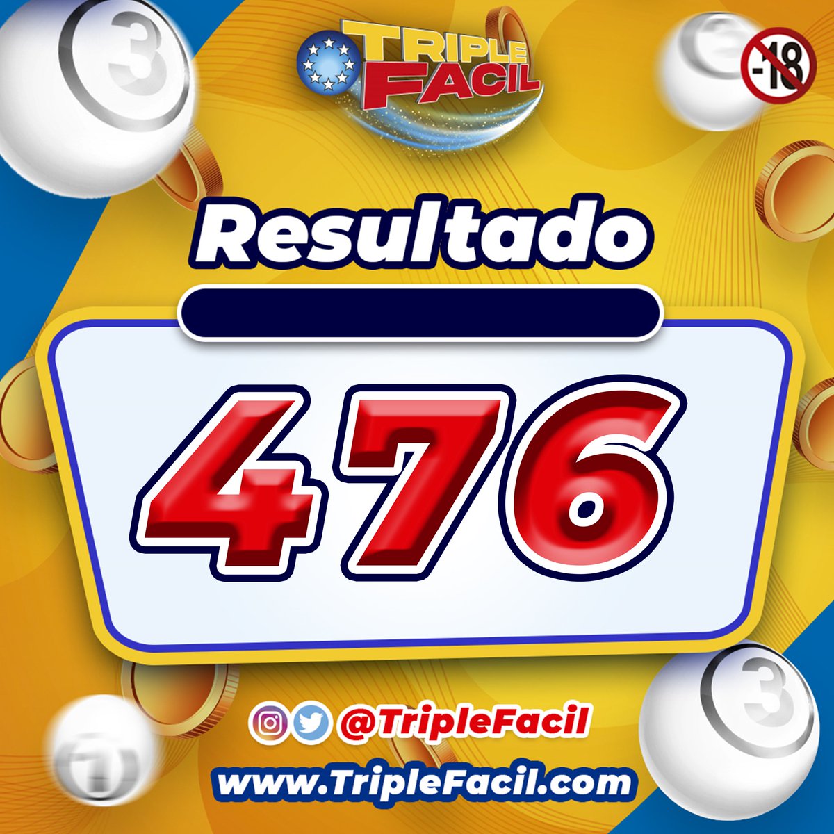 triplefacilve's tweet image. RESULTADO DEL SORTEO
DEL DÍA: 06/06/2024
HORA: 10:00 AM
TRIPLE: 476
TERMINAL: 76
@triplefacilve