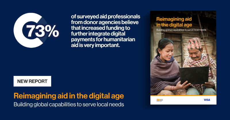devex's tweet photo. 🔎 Find out more on the importance of reimagining aid in the digital age by downloading the new report here 👉🏽 https://t.co/Mntl2SaFb6
#DevexReport on #ReimaginingAid with @VisaNews