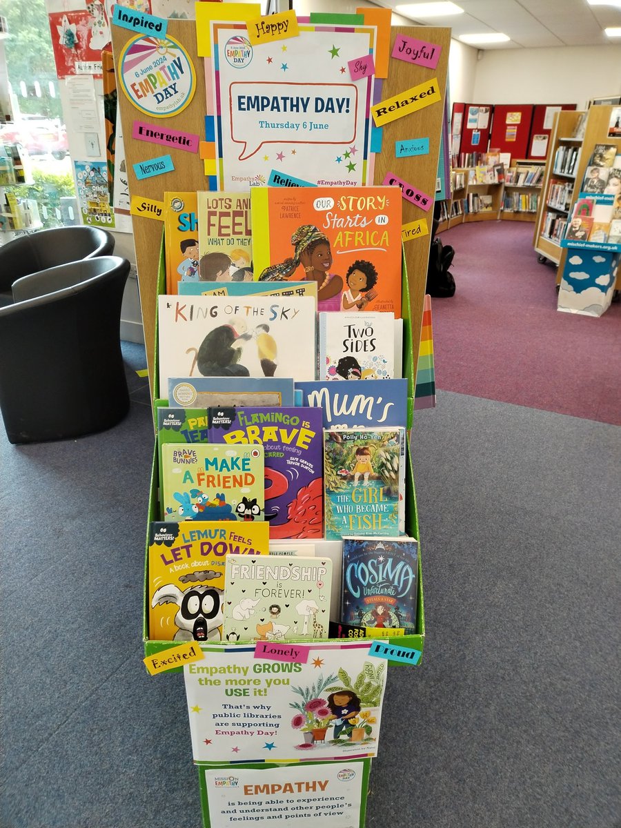 JuliaSteventon's tweet photo. Tile Hill library have done a  lovely display for empathy day today June 6th plenty of fantastic books to loan @covlibraries #empathylabuk https://t.co/LWHJaOYpN0