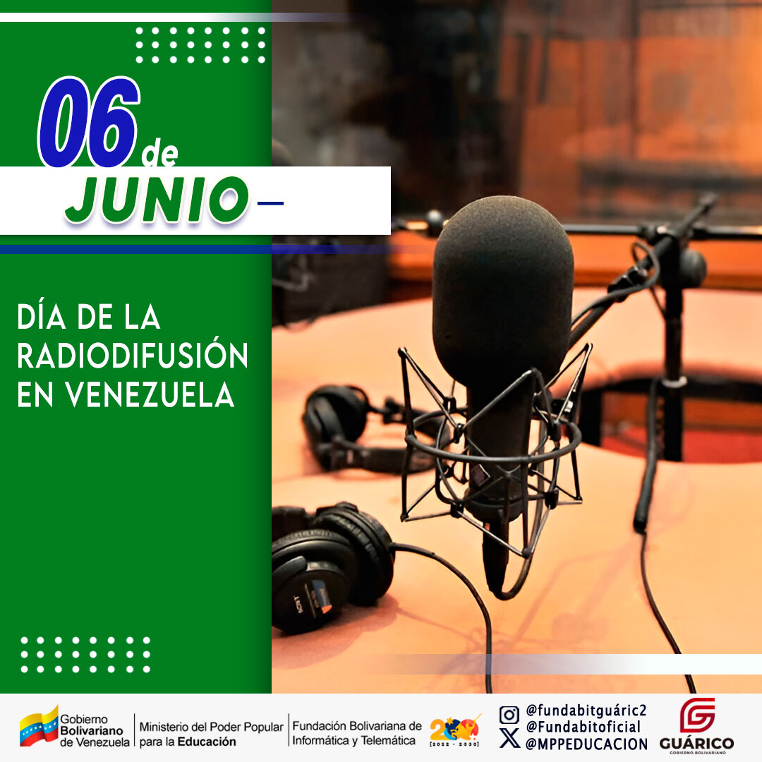 Celebramos El Día de la Radiodifusión en Venezuela en honor al inicio de las transmisiones radiales en el país. Es un día para celebrar la evolución de la radio, su poder comunicativo y su importancia en la sociedad.📻🇻🇪
<a href="/NicolasMaduro/">Nicolás Maduro</a> <a href="/_LaAvanzadora/">Yelitze Santaella</a> <a href="/Fundabit_/">FundabitOficial</a>
#PuebloLealSiempre