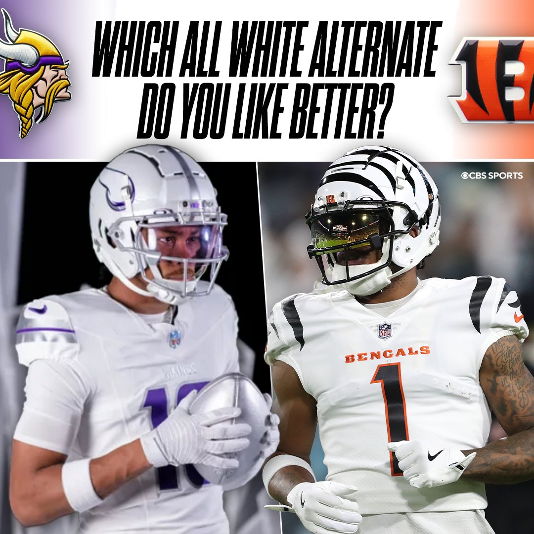 NFLonCBS's tweet photo. 👀

@Vikings or @Bengals??? https://t.co/cCr3CPRNYN