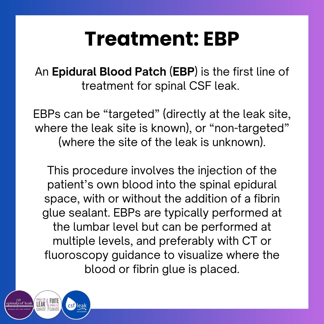 csfleakuk's tweet image. #leakweek2024 Treatments for #spinalcsfleak &amp;amp; #SIH