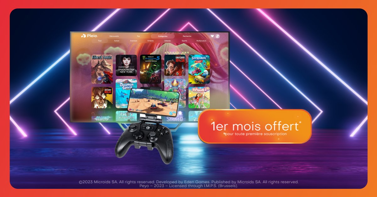 pleio_games's tweet photo. Pleio c’est plus de 200 jeux vidéo qualité console en illimité sur tous les écrans écrans.
Pas de téléchargement, d’achat-in app ou de mises à jour requis. De nouveaux jeux sont ajoutés chaque mois.  

N’attendez plus, le premier mois est offert et sans engagement! 🎉 https://t.co/eLEJz4gDWQ