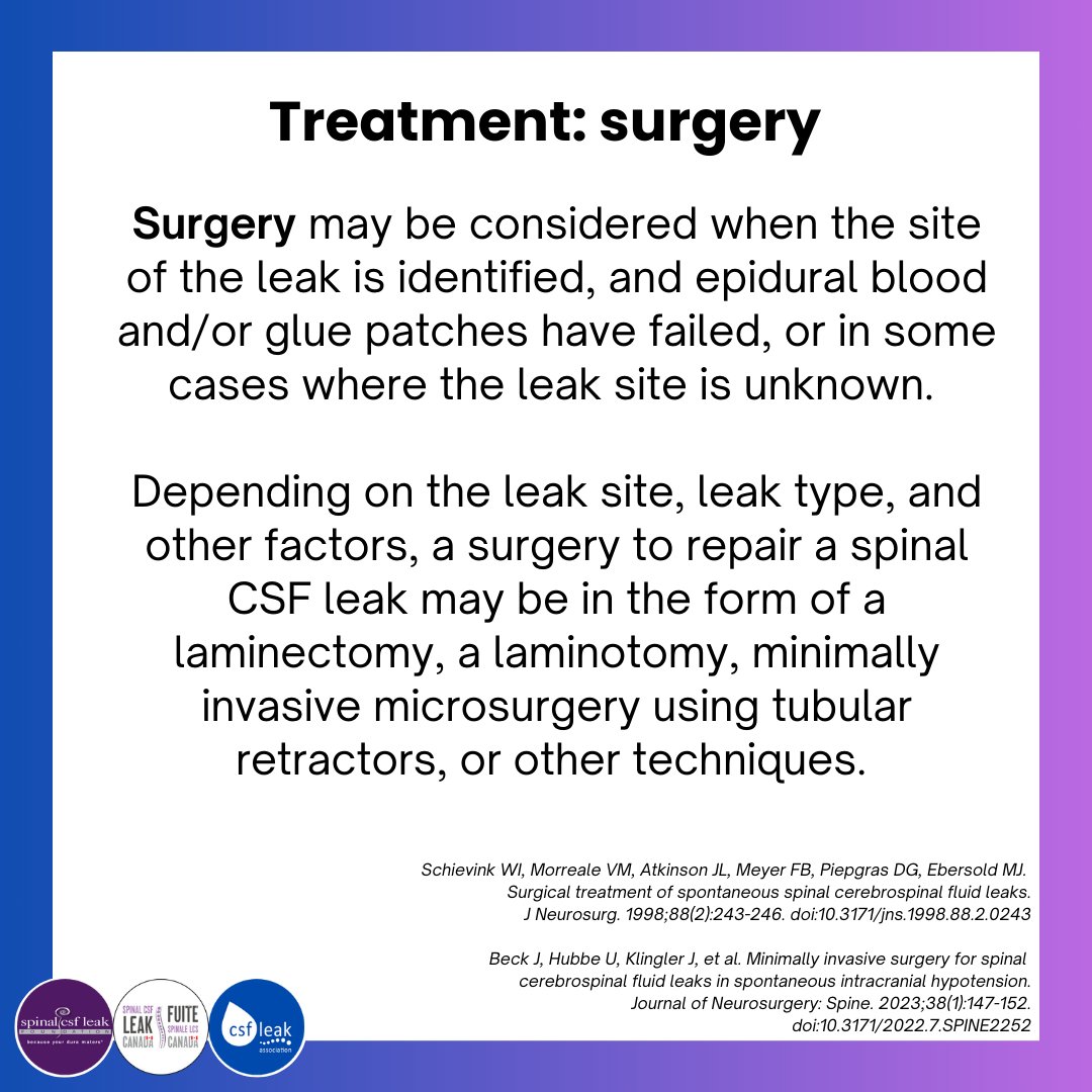 csfleakuk's tweet image. #leakweek2024 Treatments for #spinalcsfleak &amp;amp; #SIH