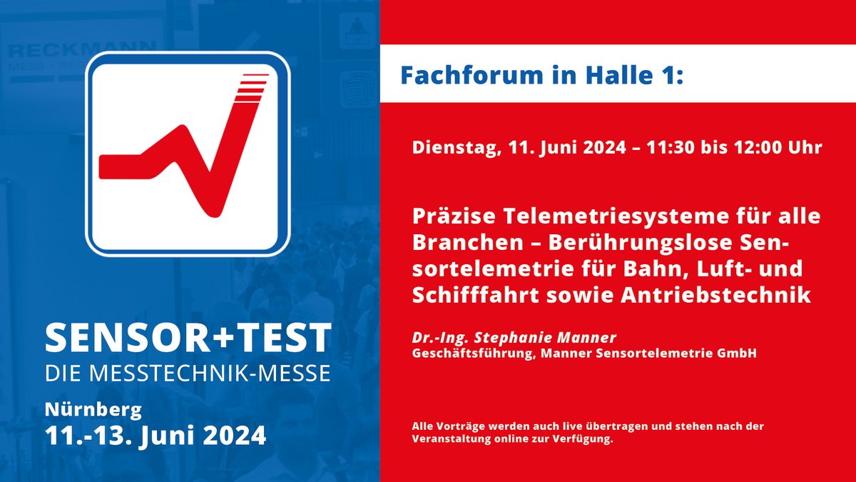 MesswebD's tweet photo. SENSOR+TEST 2024: Diesen Vortrag im Forum in Halle 1 sollten Sie nicht verpassen:
Dienstag, 11. Juni 2024, 11:30 -12:00 Uhr
Präzise #Telemetriesysteme für alle Branchen

Mehr Infos zum Programm: https://t.co/mMZxII6kGb https://t.co/l8v926HO3T