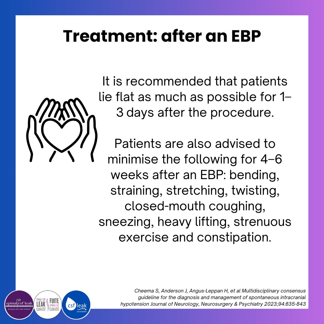 csfleakuk's tweet photo. #leakweek2024 Advice post EBP and post-treatment RIH https://t.co/OXawwV3yx9