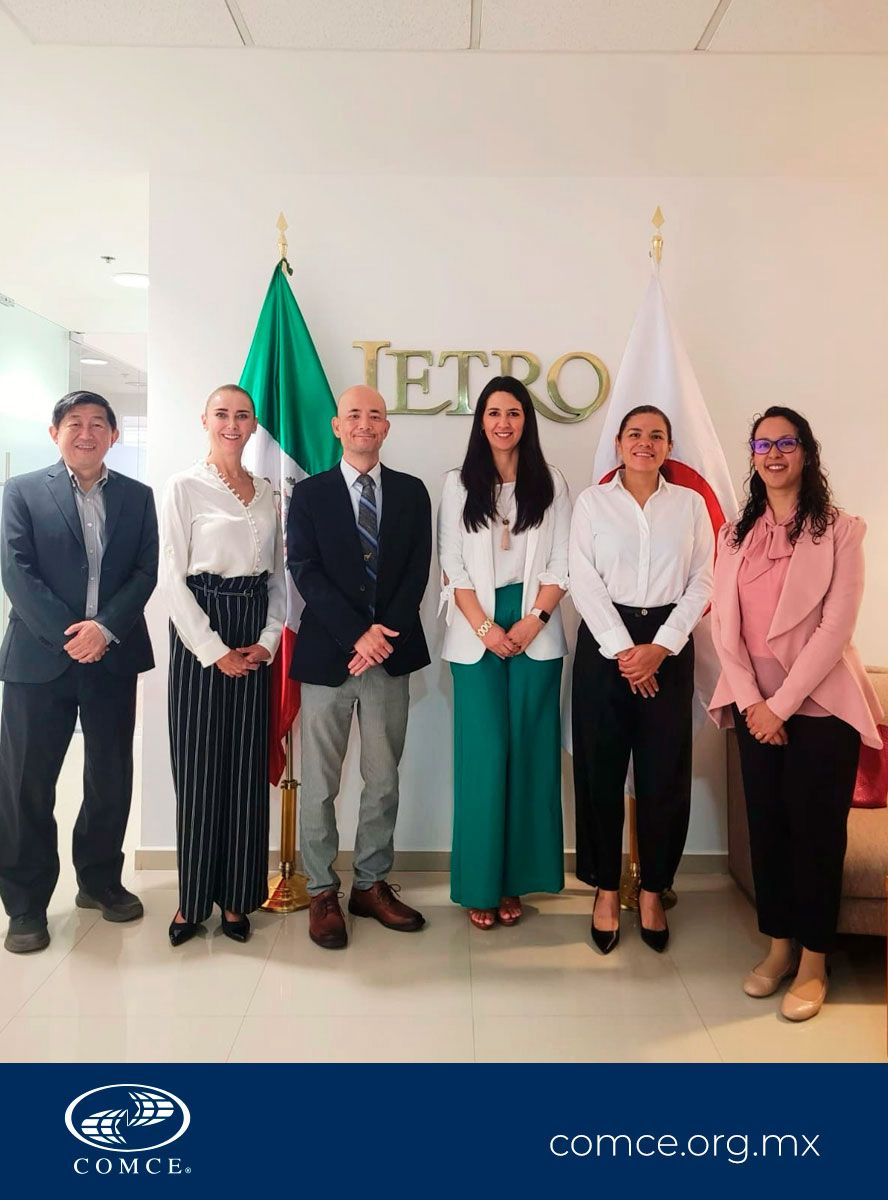 ¡En #COMCE fortalecemos lazos interaccionales con Japón a través de <a href="/Jetro_Mexico/">JETRO_Mexico</a>! 🌏

🇯🇵El día de ayer nos reunimos con #JETRO, quienes han sido fundamentales en la promoción del comercio y la inversión japonesa 🤝

¡Unidos, avanzamos hacia un futuro más próspero!