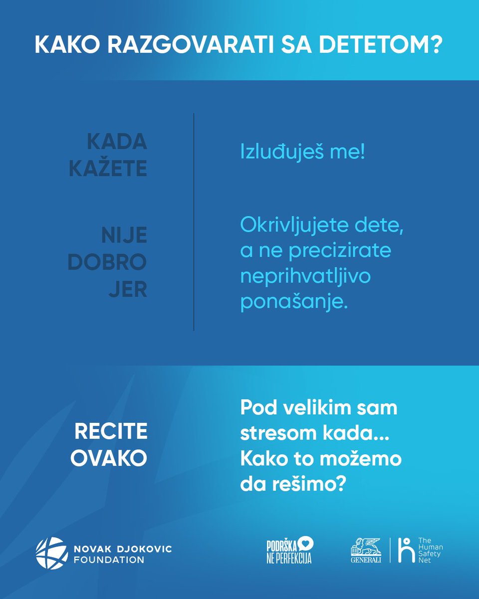 novakfoundation's tweet photo. Kako ostati smiren usred emotivne oluje i održati dobar odnos sa detetom? Na ova pitanja odgovaramo na našim besplatnim edukativnim radionicama u okviru programa „Podrška, ne perfekcija“, koji poslednjih godina realizujemo sa Generali osiguranjem i The Human Safety Net Srbija. https://t.co/hdMueJH41k