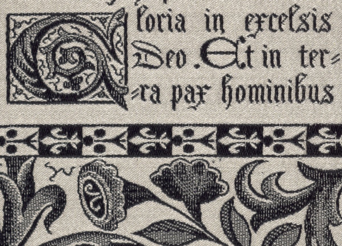 A Gothic book of hours for the industrial age, the pages of this 1886 prayer book were not printed, but rather woven on the Jacquard loom — a proto-computer programmed with more than 100,000 punch cards: publicdomainreview.org/collection/lyo…