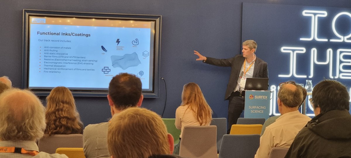 versarien's tweet image. Earlier this week, @Versarien CEO @nanosteve1 delivered an insightful talk @SurfexLtd 2024 in Coventry. We are excited about the future of functional paints, composites and coatings and the role Graphinks™ will play! 🚀✨
#Versarien #Graphene #Graphinks #Surfex2024 #Innovation