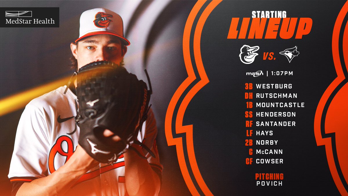 Orioles's tweet image. Povich gets the nod.