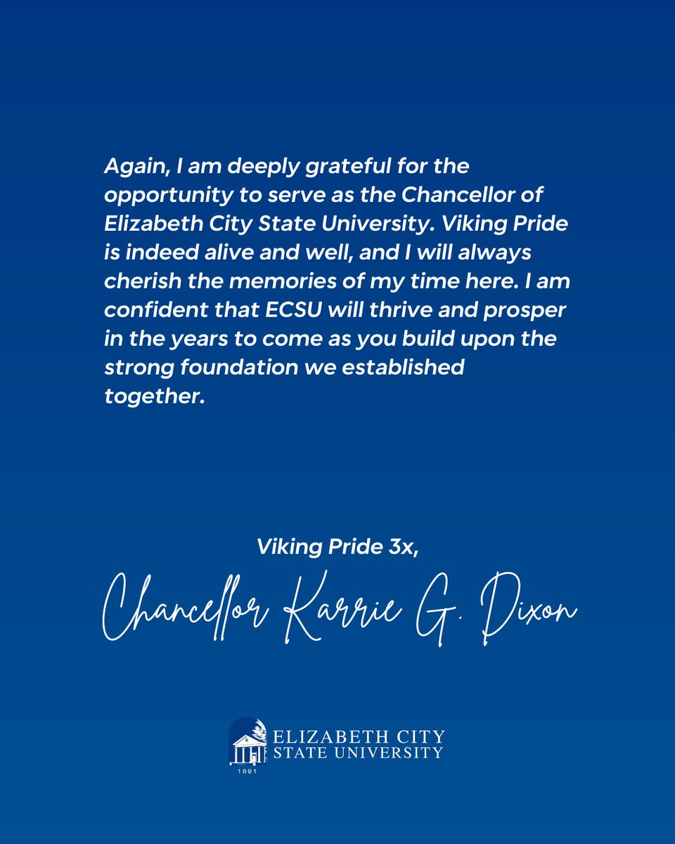 ECSU's tweet photo. Important announcement from Chancellor @DrDixonECSU. https://t.co/NP2lcqFoV4