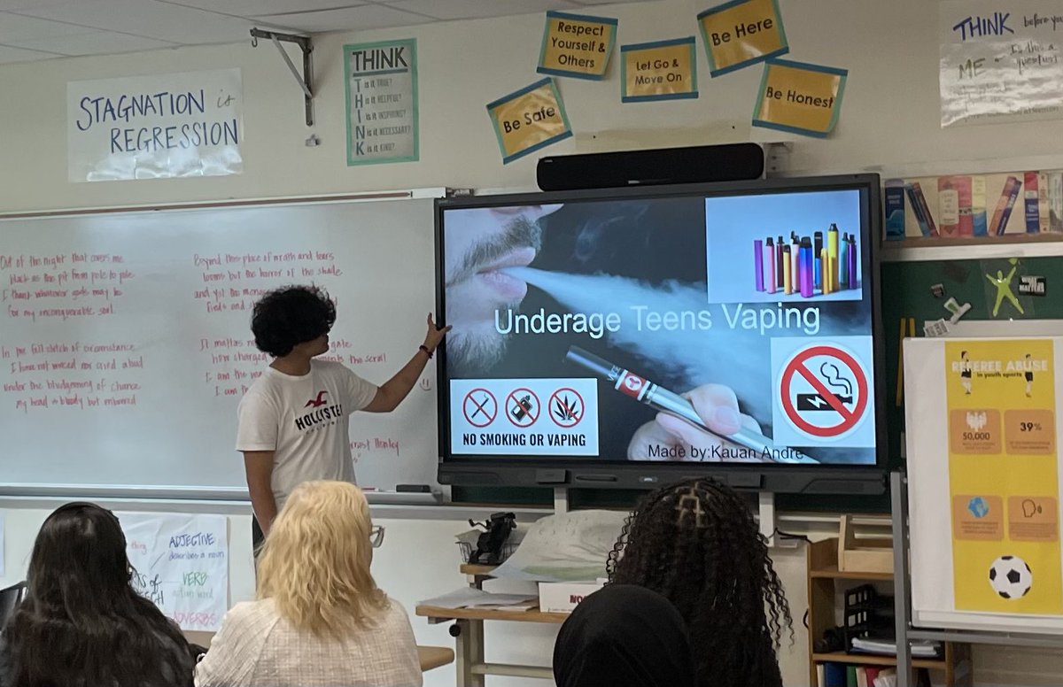 Important topic being presented NOW at the WMS capstone event: The Dangers of Vaping!   Well done! <a href="/DrJones_GPS/">Dr. Toni Jones</a> <a href="/GPSDistrict/">Greenwich Public Schools</a>