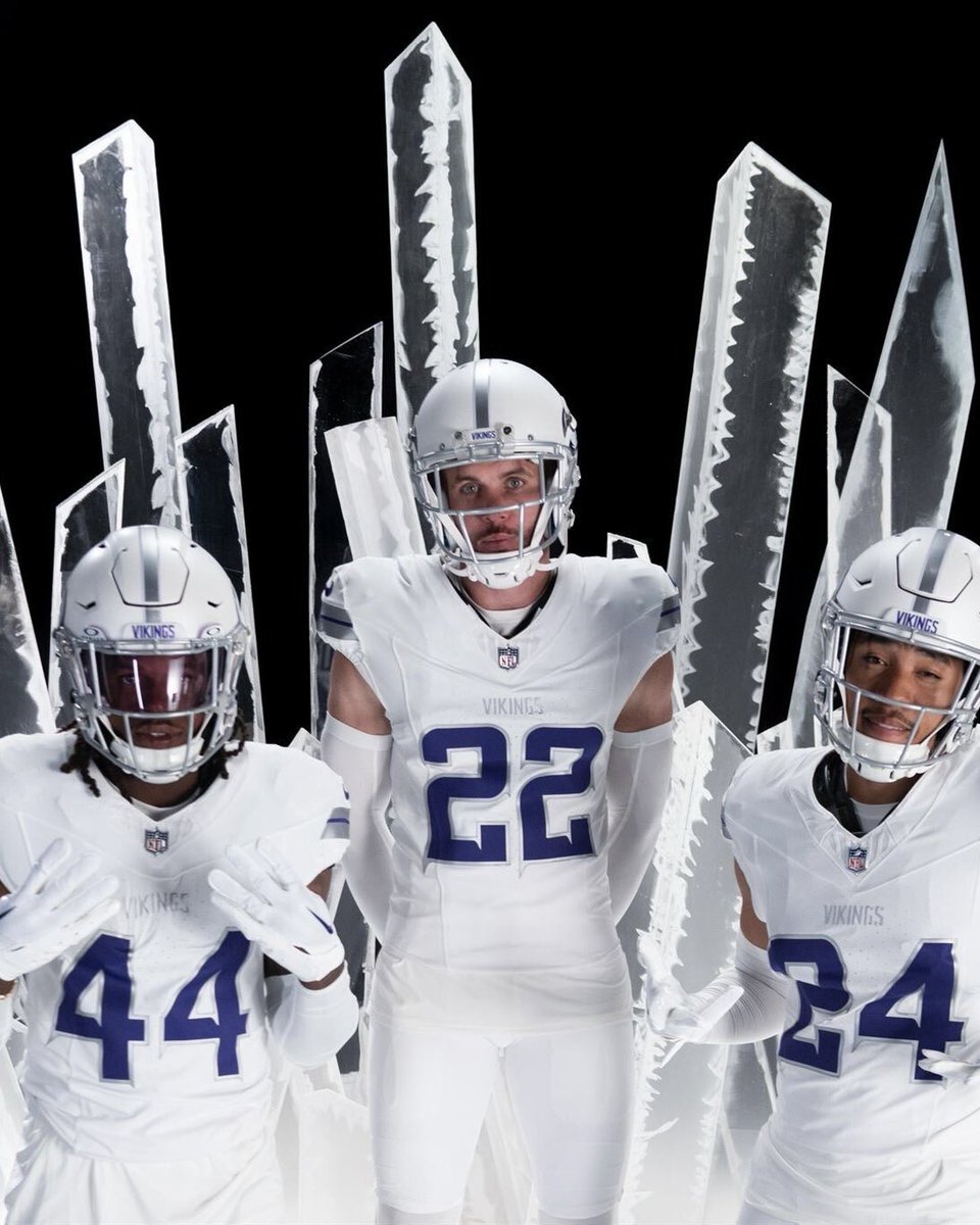 BleacherReport's tweet image. Vikings unveil new ‘Winter Warrior’ alternative unis 🥶🔥

(via @Vikings)
