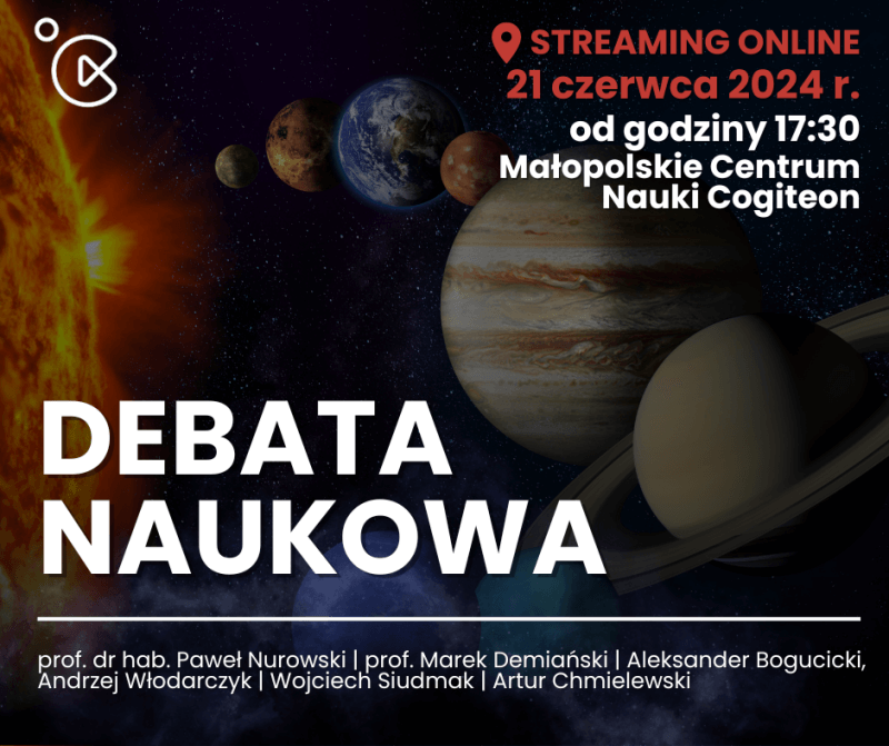Co słychać we wszechświecie? 21 czerwca, podczas otwarcia Cogiteonu, odbędzie się debata dostępna online. Filozoficzne przewroty i technologiczne przełomy, które wpłynęły na naszą wiedzę o kosmosie.
